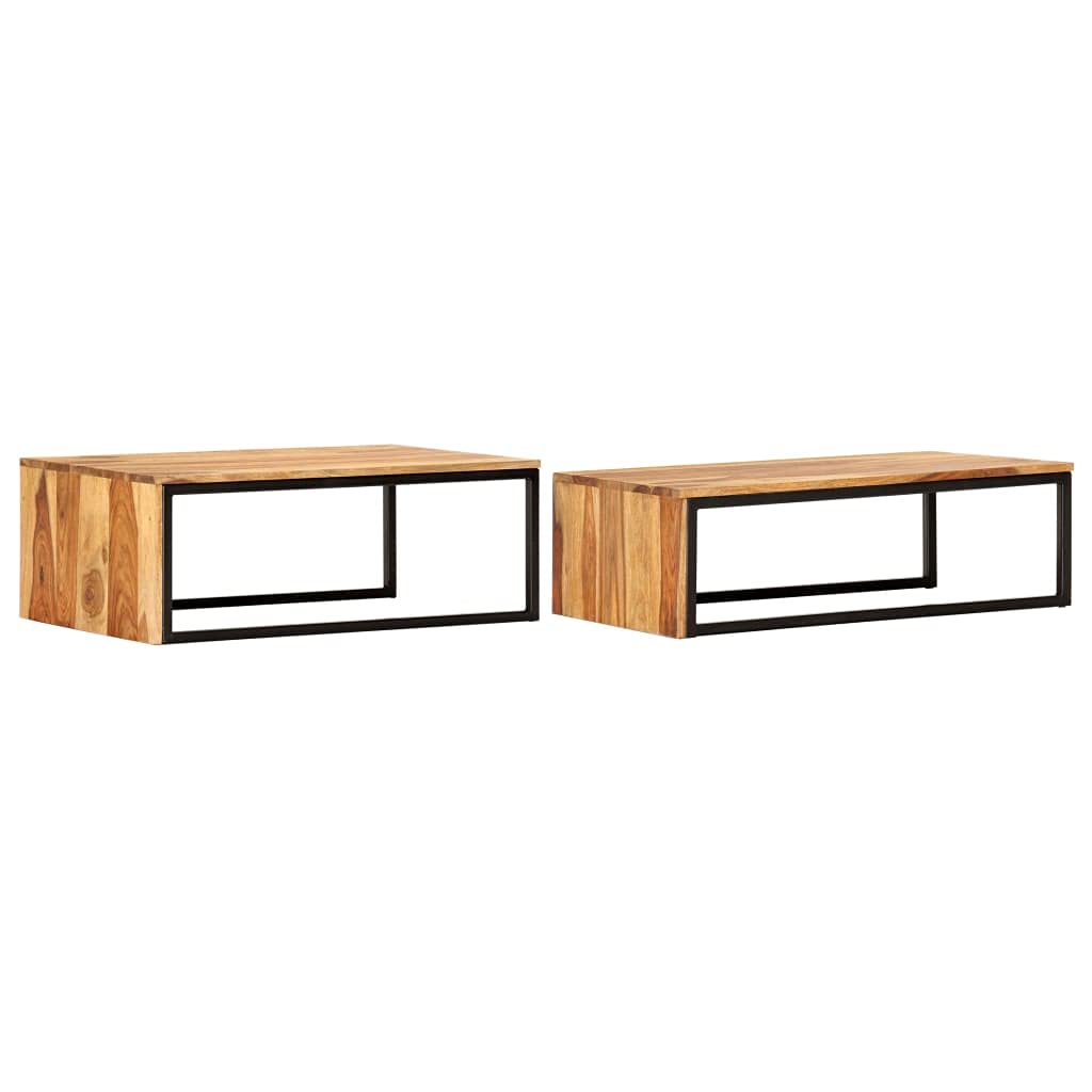 2 pcs Square Wood Nesting Tables W457