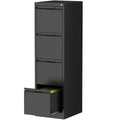 Black 4 Drawer Metal File Cabinet with Lock R7473