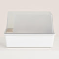 High Sided Cat Litter Box Open Top Anti-Stick Plastic White/Gray H1018