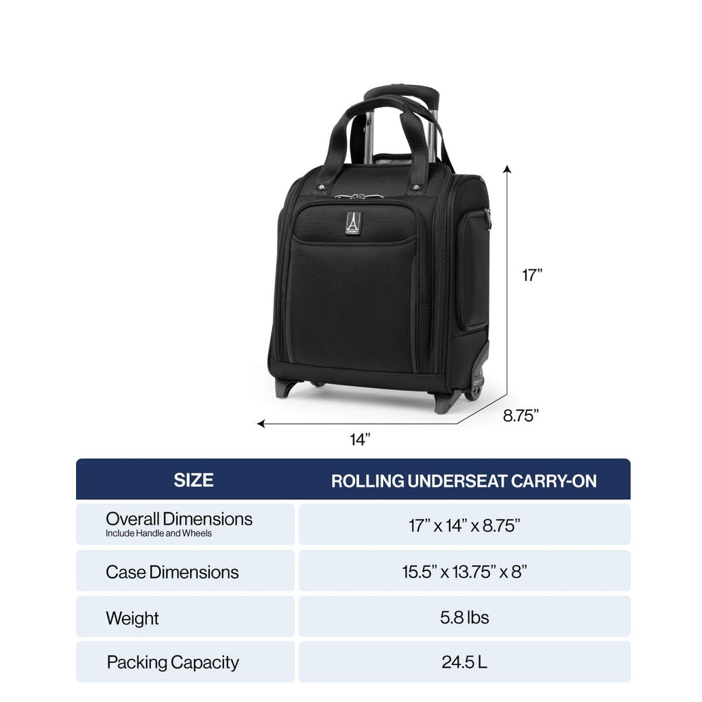 Softside Carry-On Underseat Bag, Black, 17-Inch A103