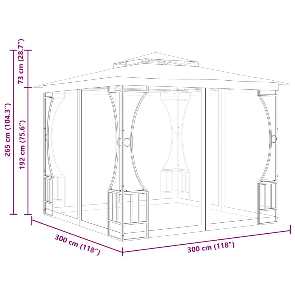 9.8'x9.8' Pop Up Outdoor Gazebo with Mosquito Netting T642326