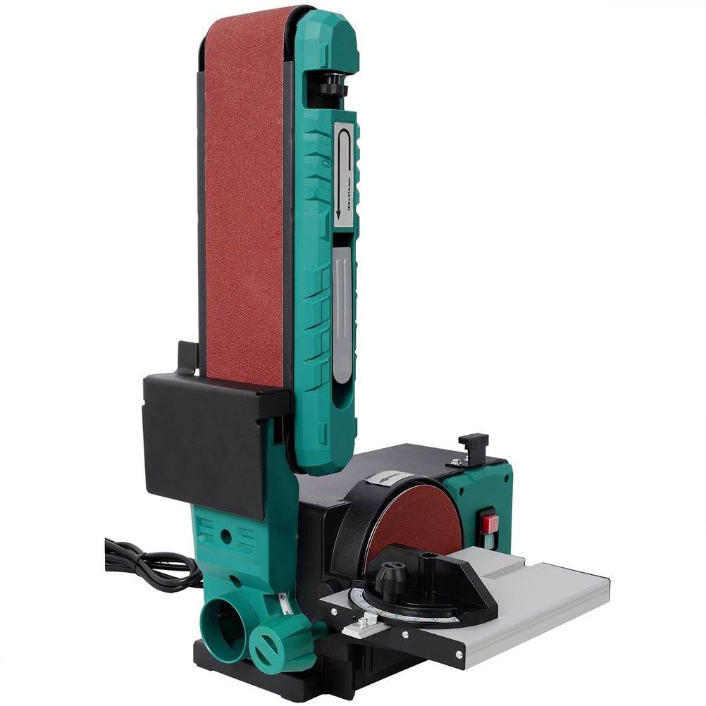 Benchtop Belt and Disc Sander, 4x36 Belt & 6" Disc, 0–90° Adjustable Table, Cast Iron Base, 120V Heavy Duty Sanding Machine H803