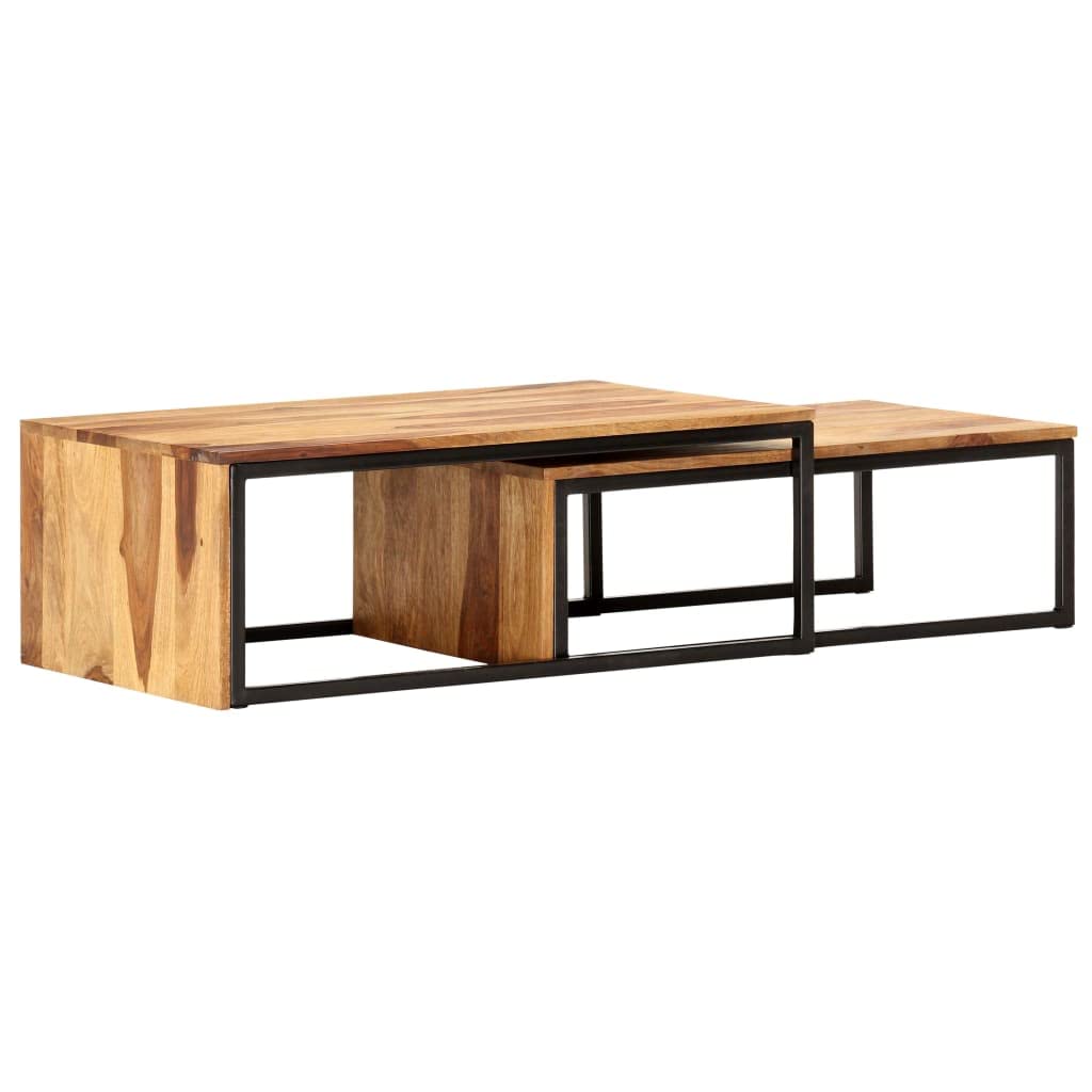 2 pcs Square Wood Nesting Tables W457