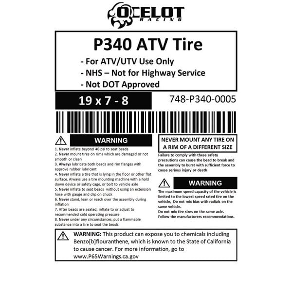 19x7-8 All Terrain 4-Ply ATV Tires L279783