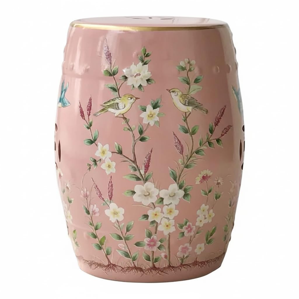Hand-Painted Ceramic Garden Stool Y585