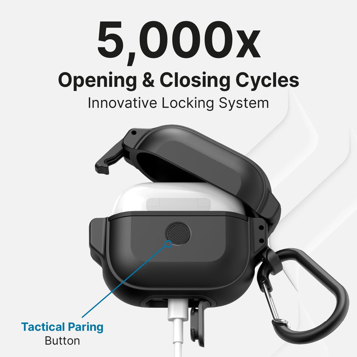 Waterproof Shockproof Protective Case for AirPods 3rd Generation with Carabiner W221109