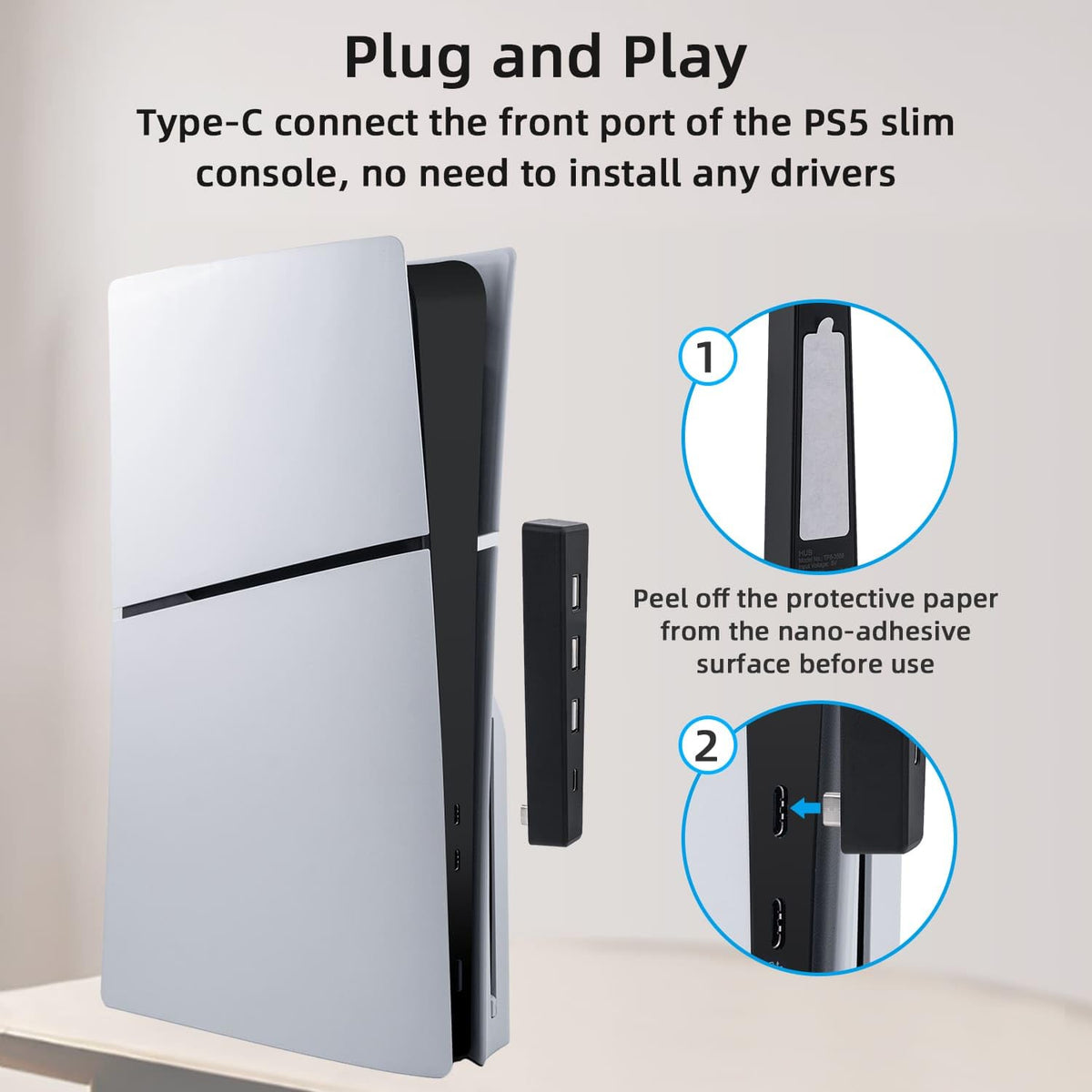 Black 4 Ports USB 2.0 Hub Q709534