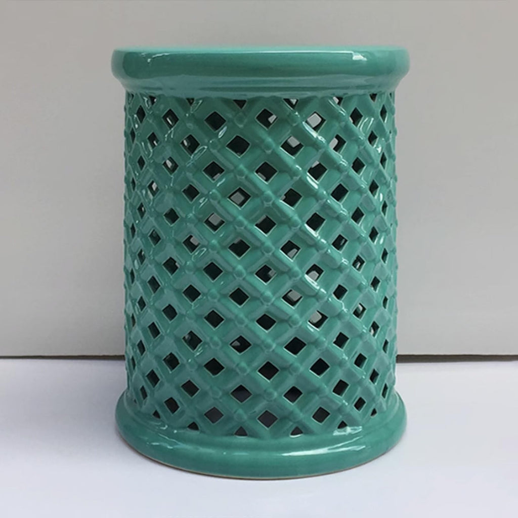 Ceramic Teal Decorative Garden Stool A709675