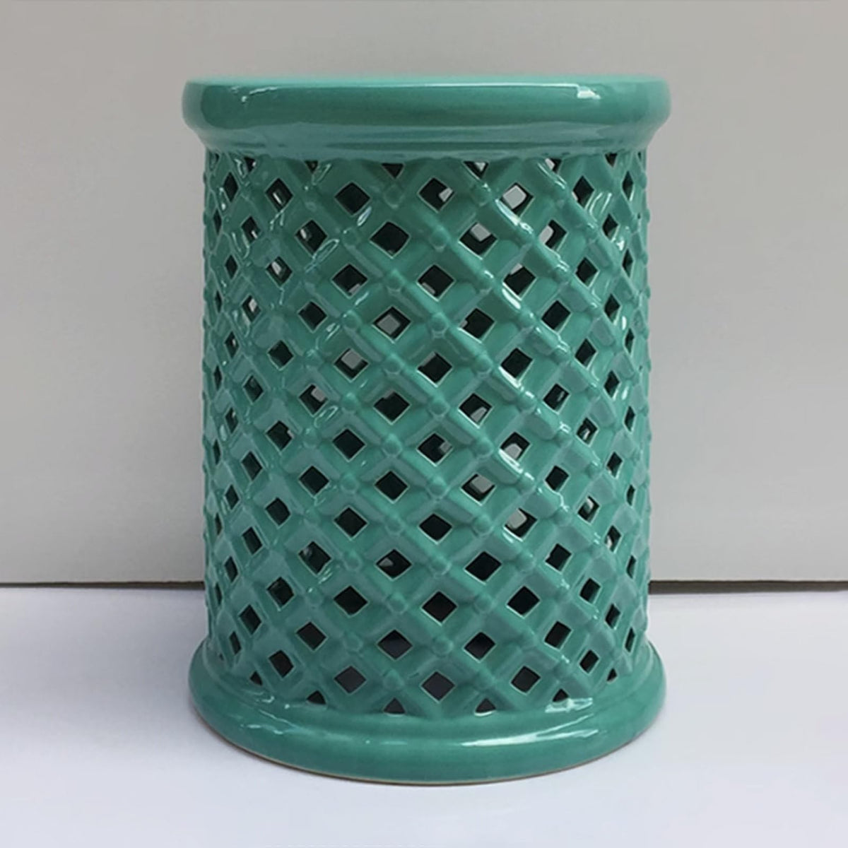 Ceramic Teal Decorative Garden Stool A709675