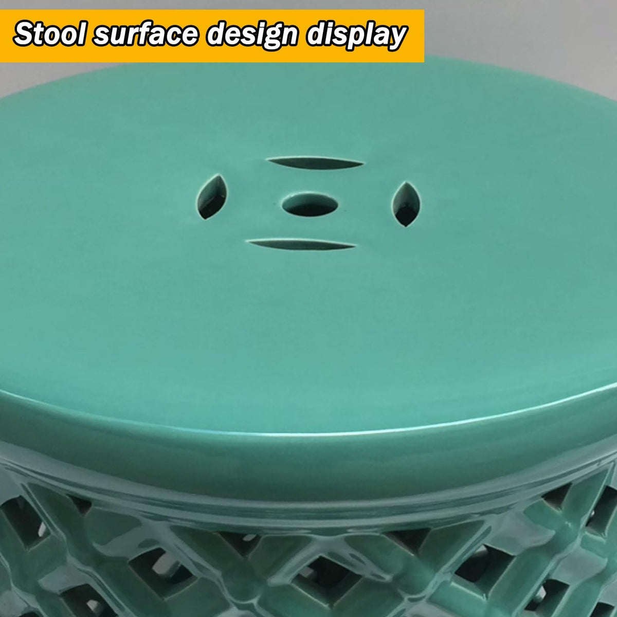 Ceramic Teal Decorative Garden Stool A709675