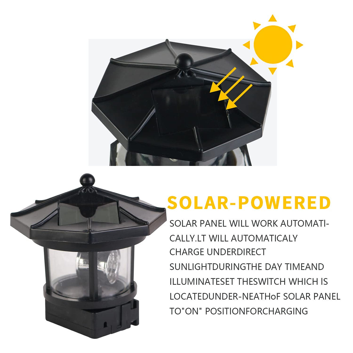 Solar Rotating Lighthouse Lamp Z9500