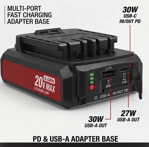 20V Max 2.0Ah Lithium-Ion Battery Pack with Dual USB Ports Y661320