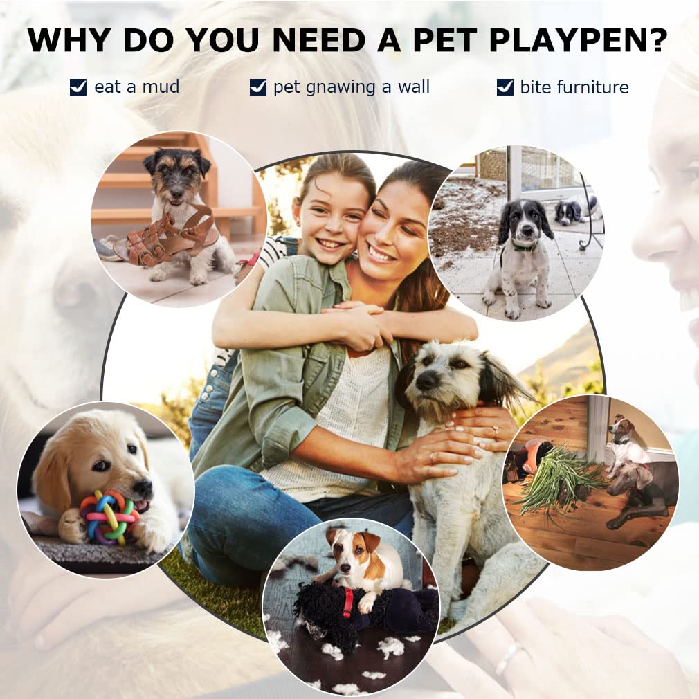 32" 8 Panel Heavy Duty Metal Dog Playpen P38489