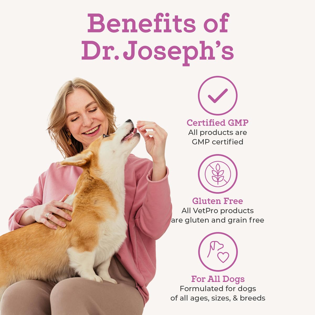 Glucosamine & Chondroitin Dog Joint Supplement Chews, Peanut Butter, 120 Ct P635