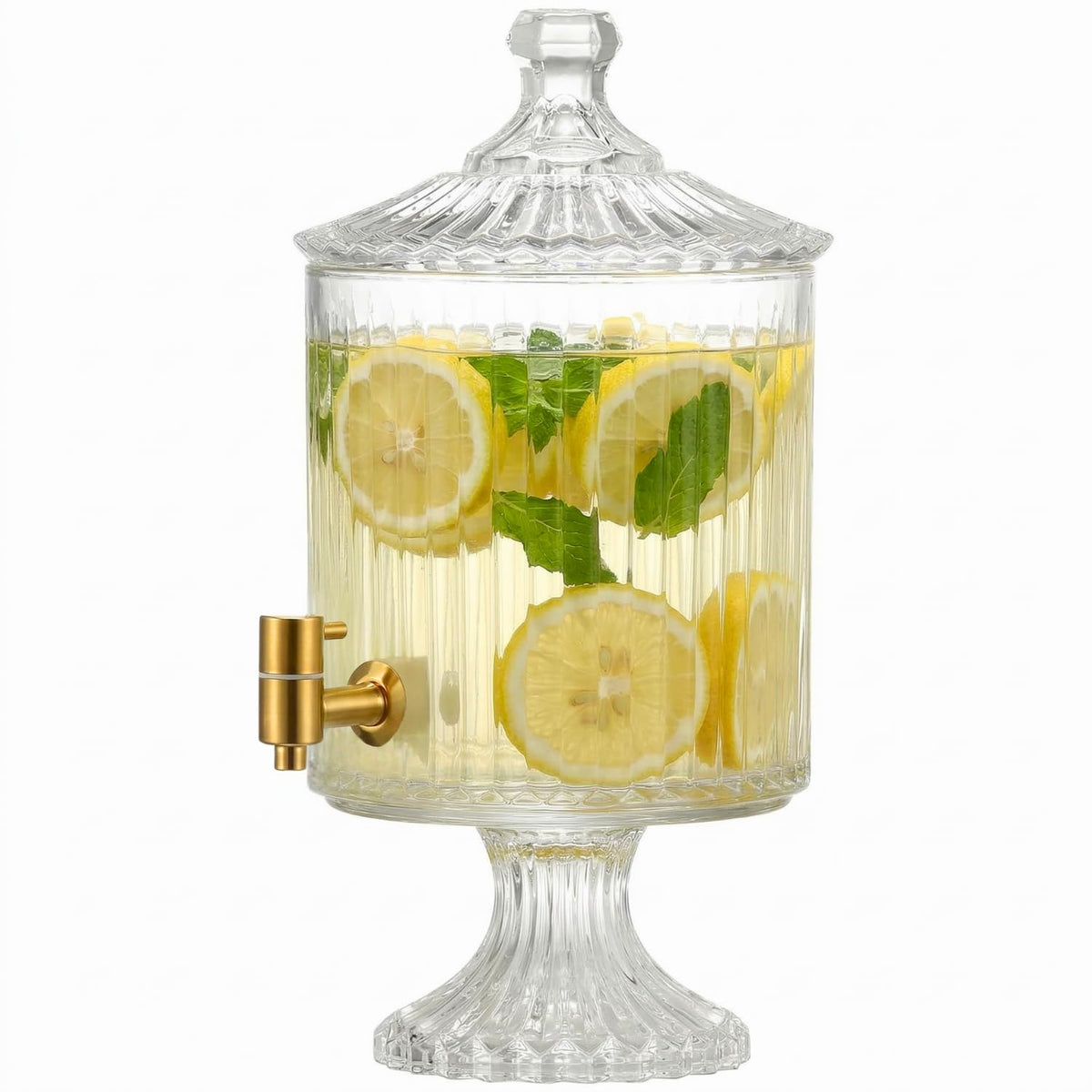 1.2 Gallon Clear Glass Drink Dispenser with Spigot E669