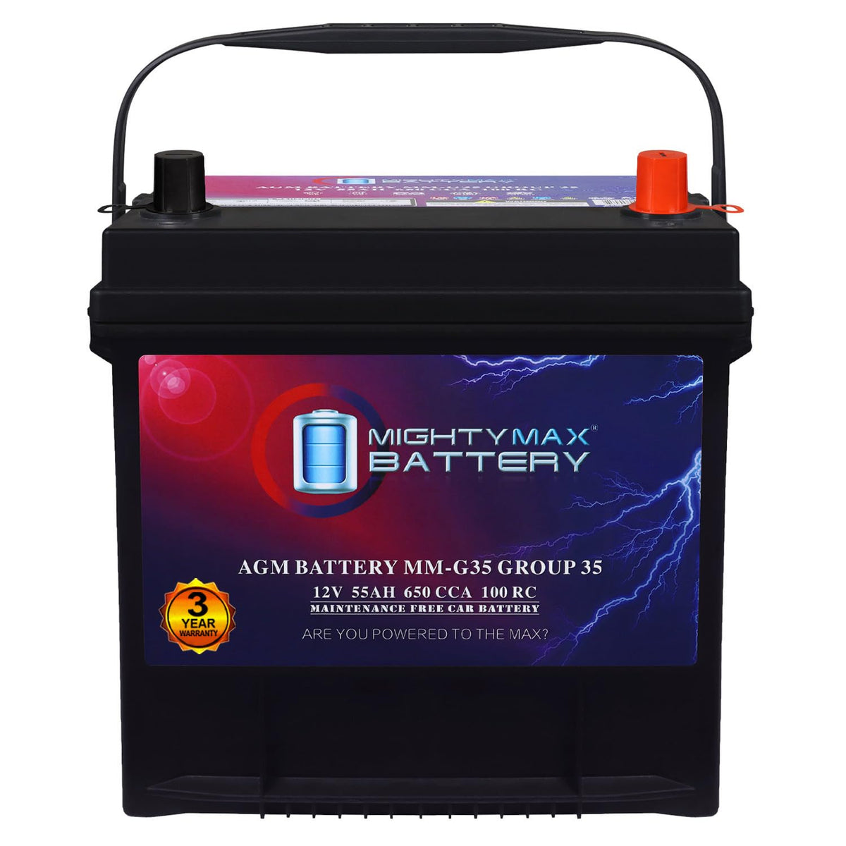 12V 55Ah AGM Replacement Battery O848