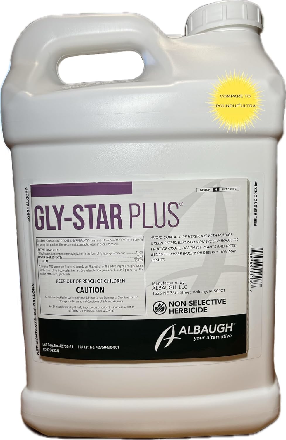 2.5 Gallons 41% Glyphosate Concentrate Herbicide with Surfactant Y8753