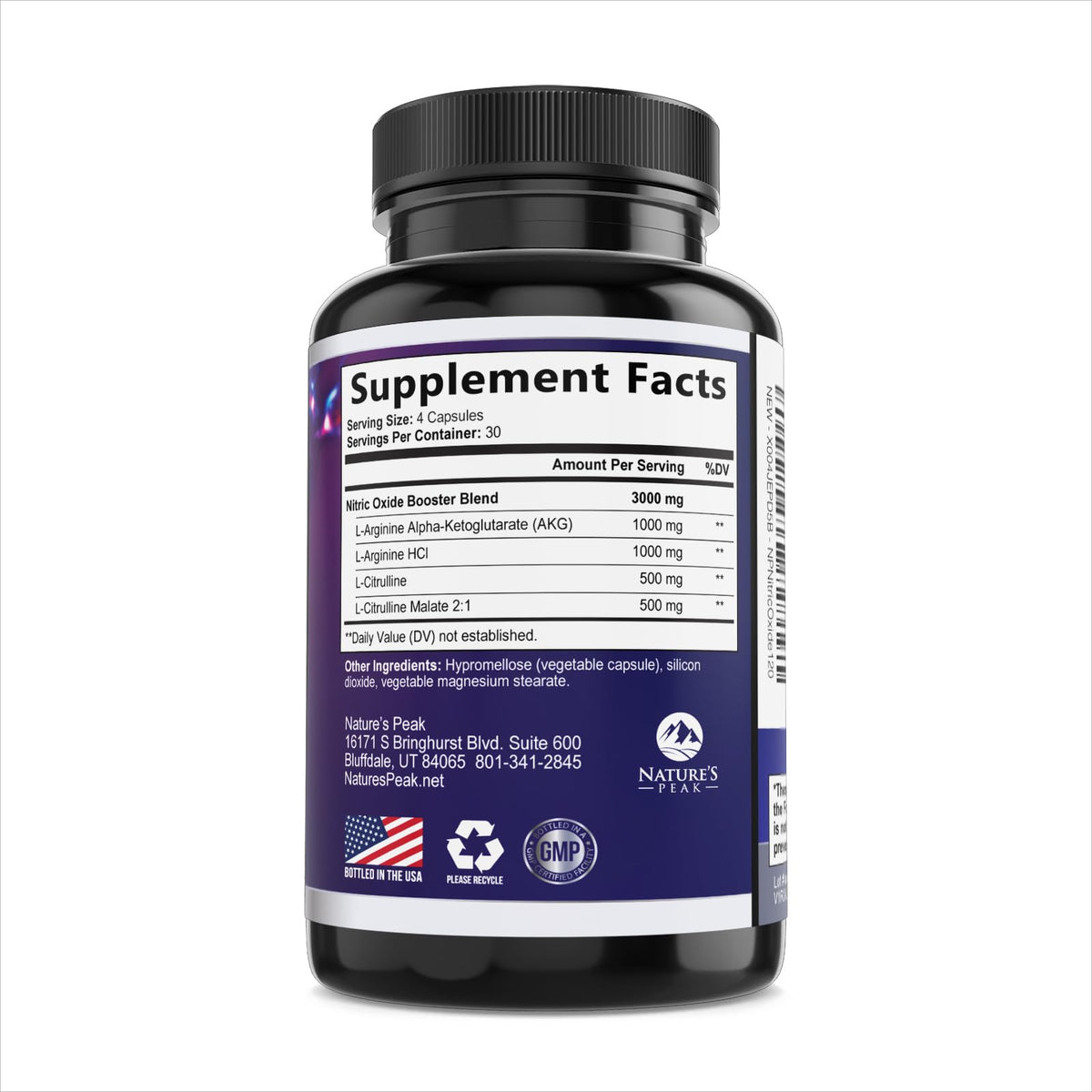 120 Capsules L-Arginine Citrulline Beta Alanine Nitric Oxide Booster U583511