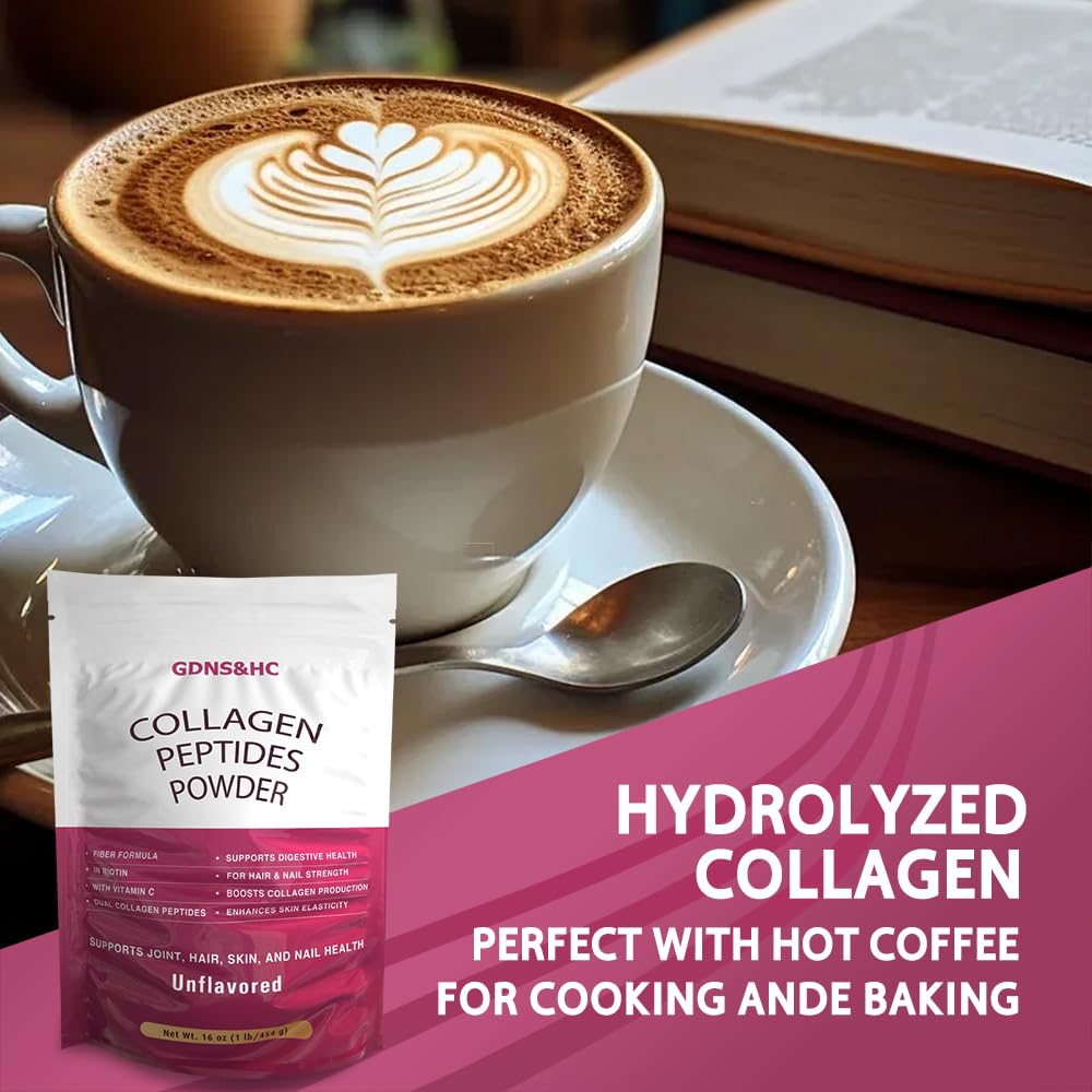 Unflavored Hydrolyzed Collagen Peptides Powder 16 oz B88459