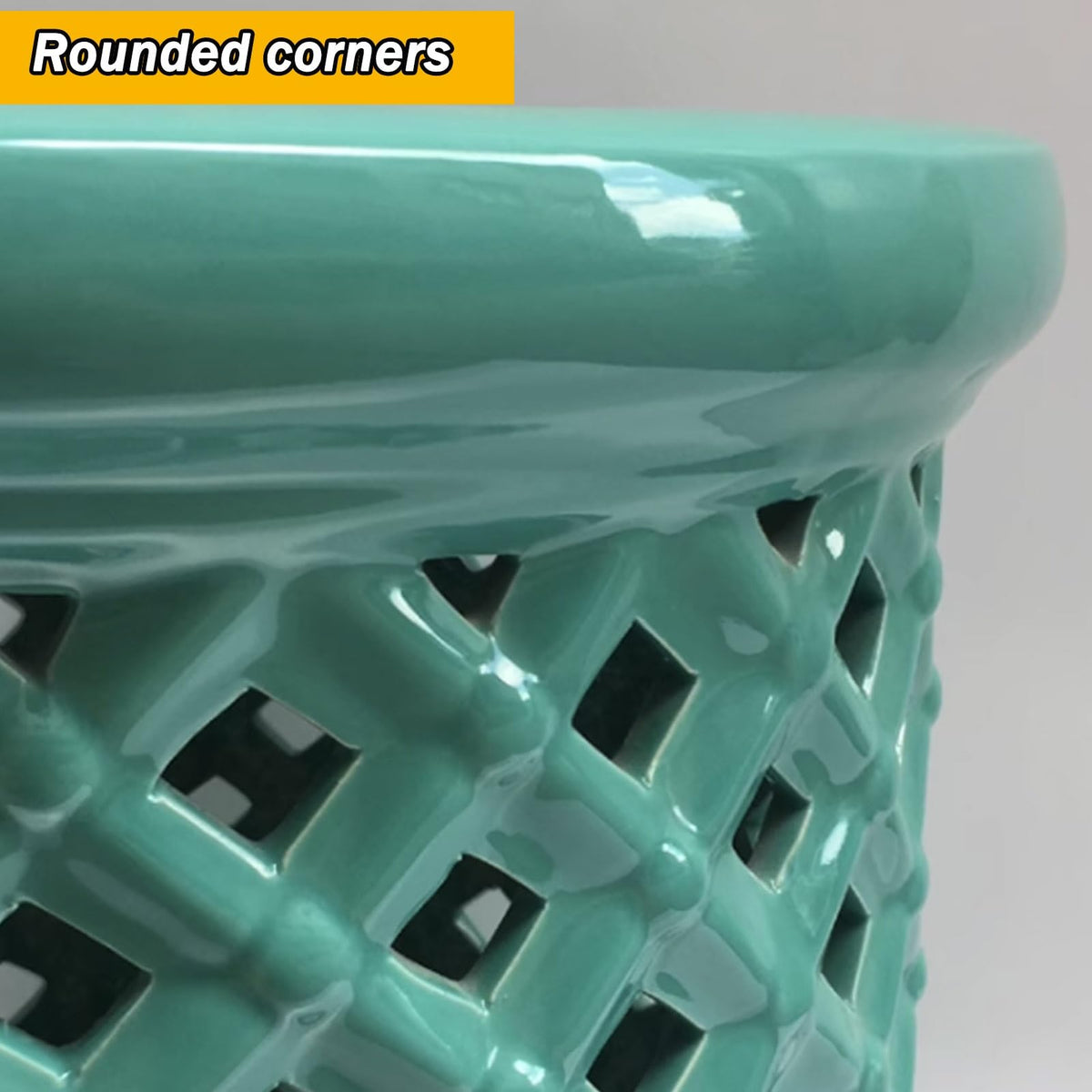 Ceramic Teal Decorative Garden Stool A709675