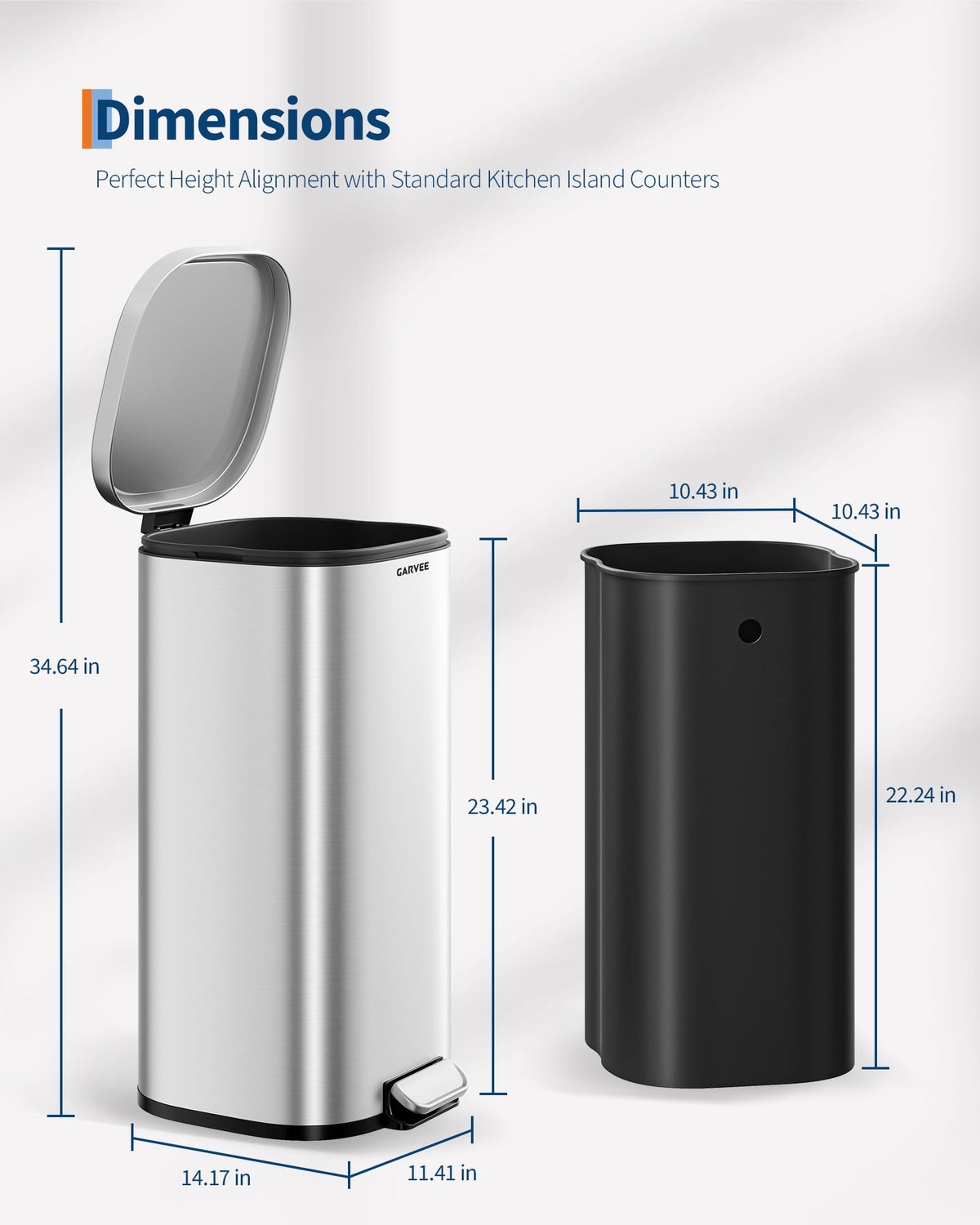 8 Gal Stainless Steel Kitchen Trash Can I83544