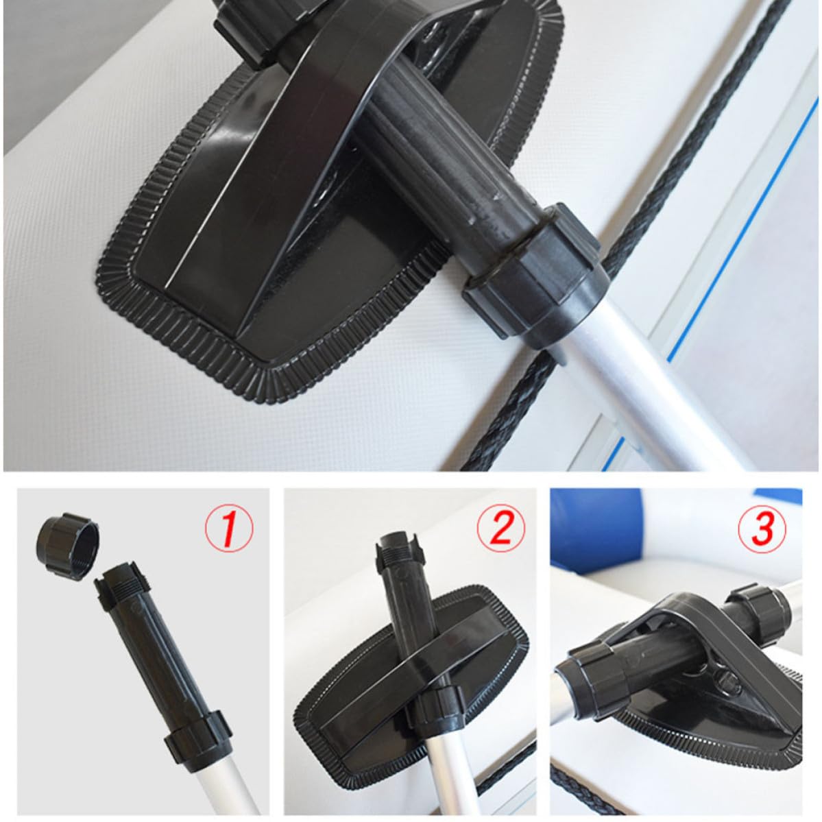 2pcs Aluminum Alloy Kayak Paddle Adjustable Telescopic Shaft E88212