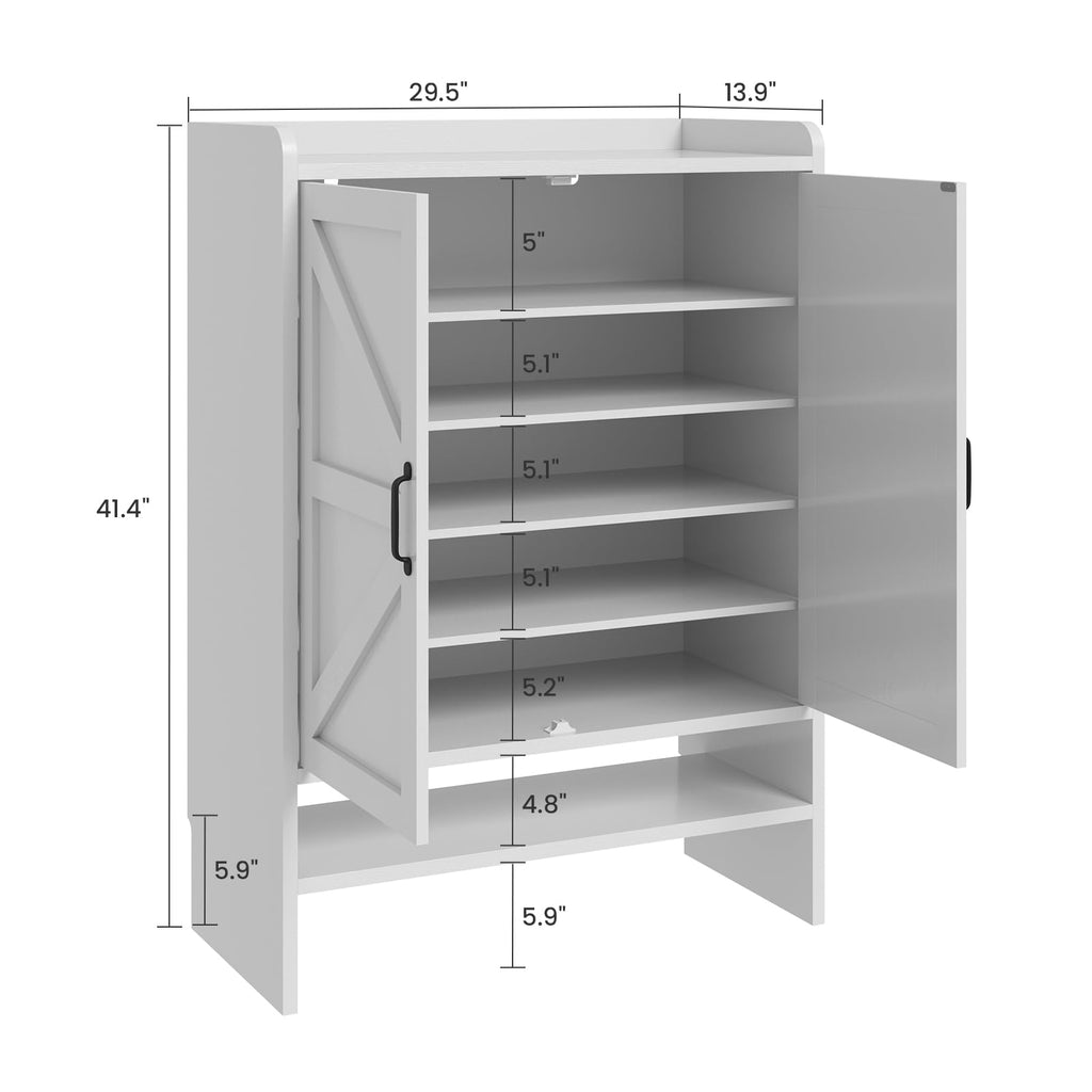 White 5-Tier Shoe Storage Cabinet K686556
