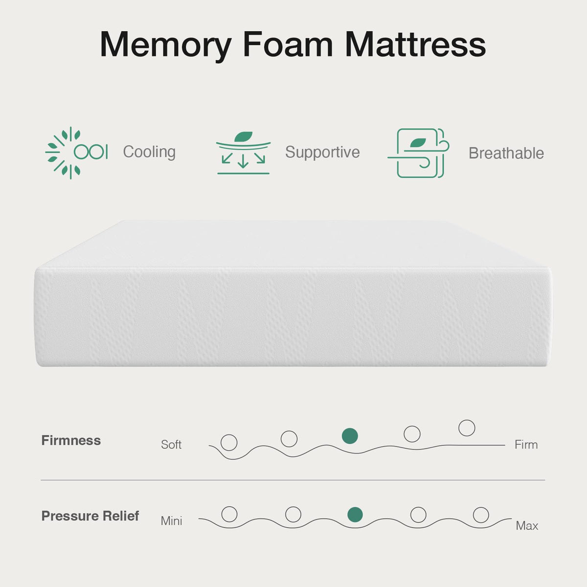 10 Inch Gel Memory Foam Full Mattress L296