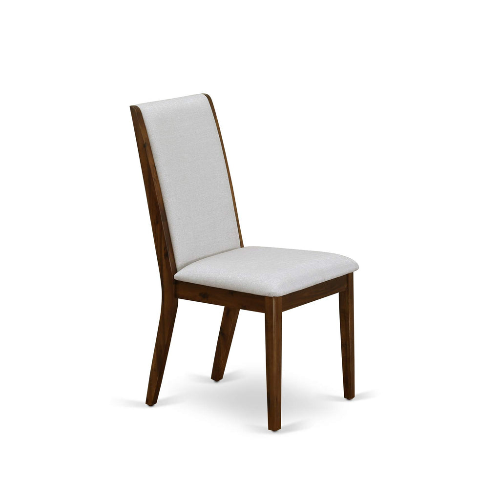 9 Piece Walnut Dining Room Set with 8 Grey Linen Chairs G7511