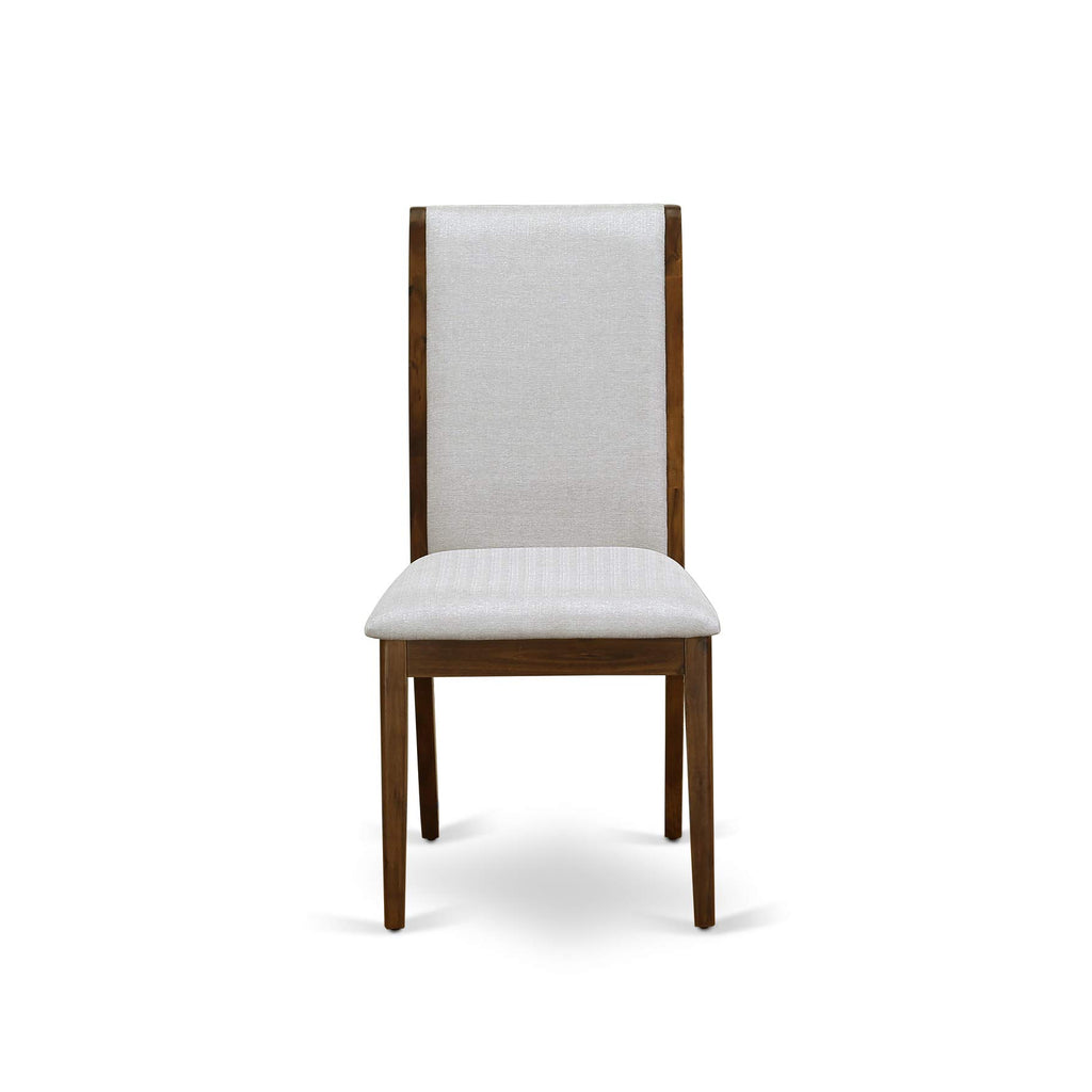 9 Piece Walnut Dining Room Set with 8 Grey Linen Chairs G7511