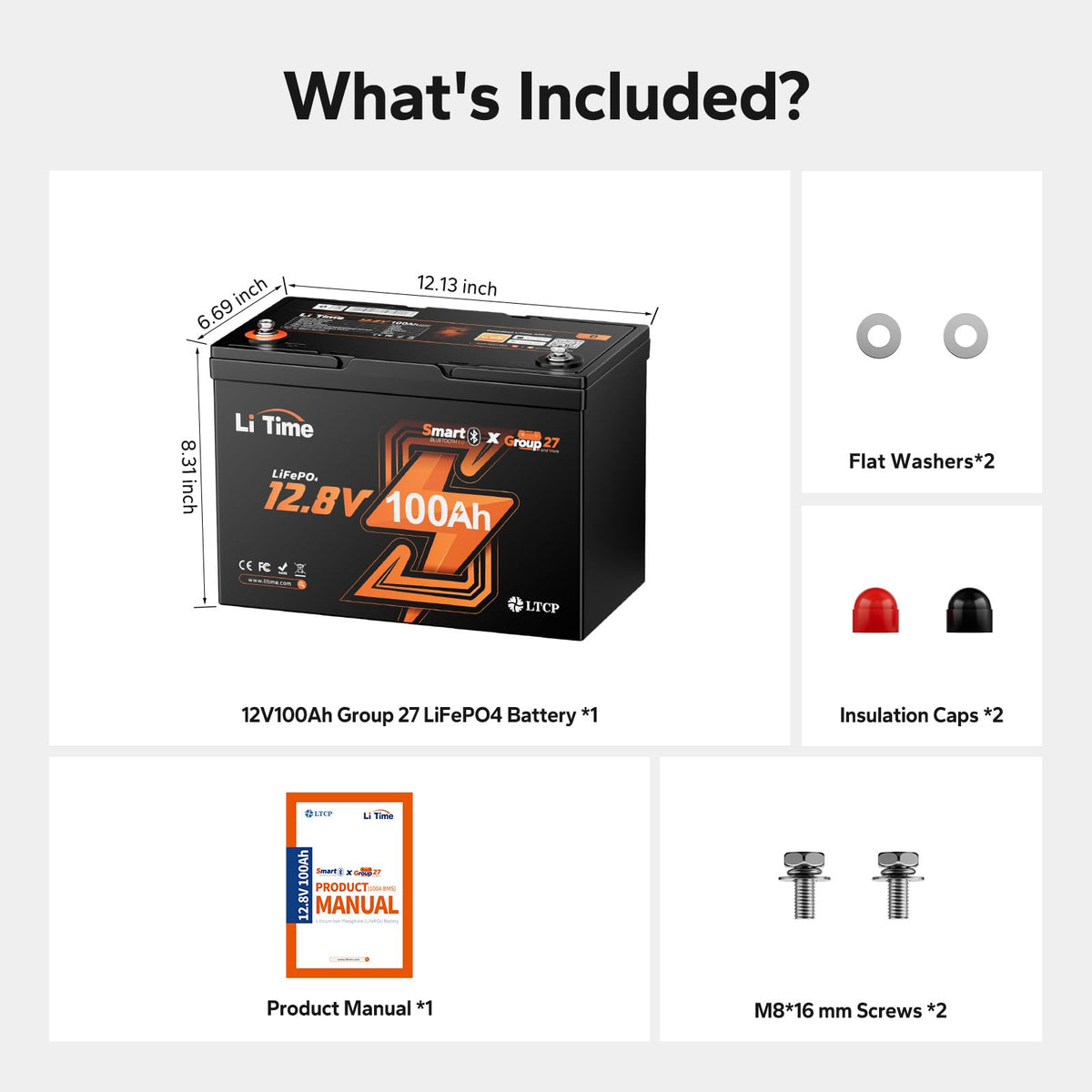 12V 100Ah LiFePO4 Battery E877