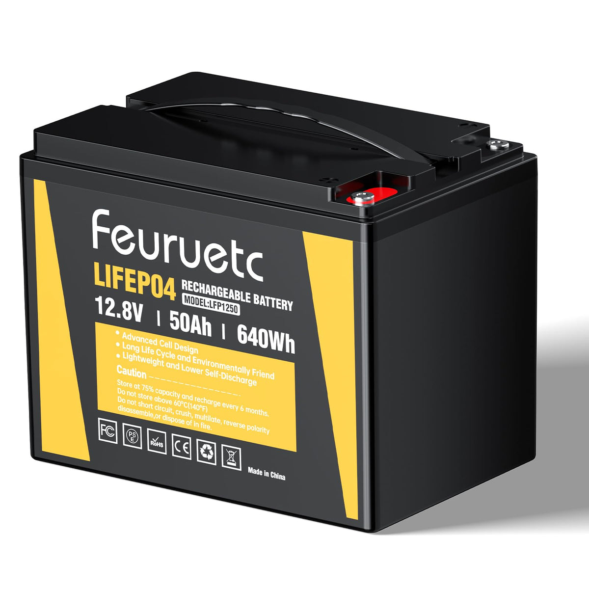 12V 50Ah LiFePO4 Lithium Battery with 50A BMS W621471