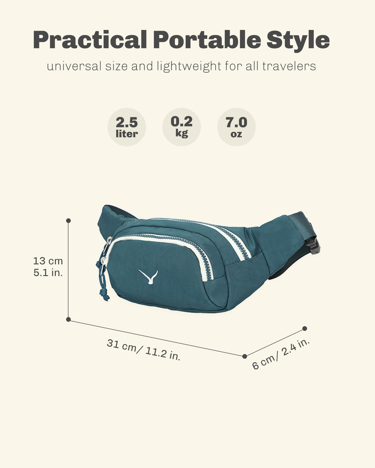 Rolling Backpack with Wheels 43L with Waist Pack Y3858