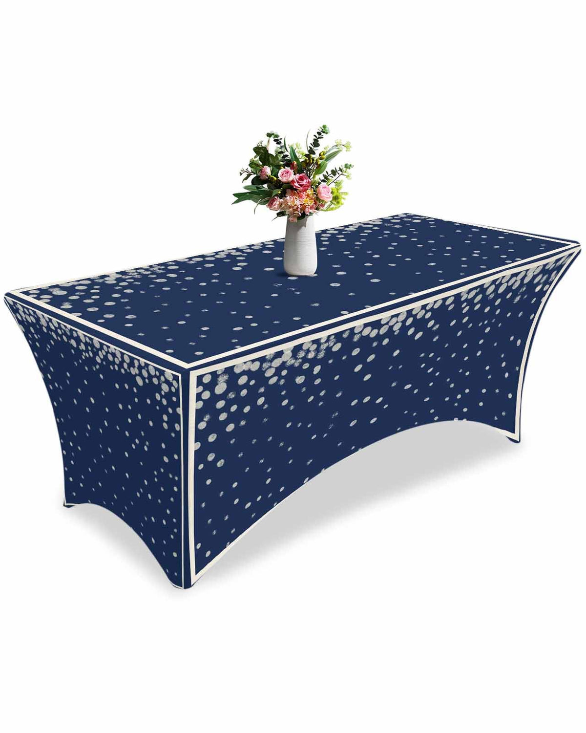 Silver Speckle Spandex Table Cloth for 6FT V4480
