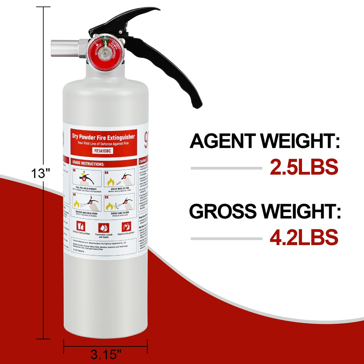 2.5 lb ABC Dry Chemical Fire Extinguisher D693