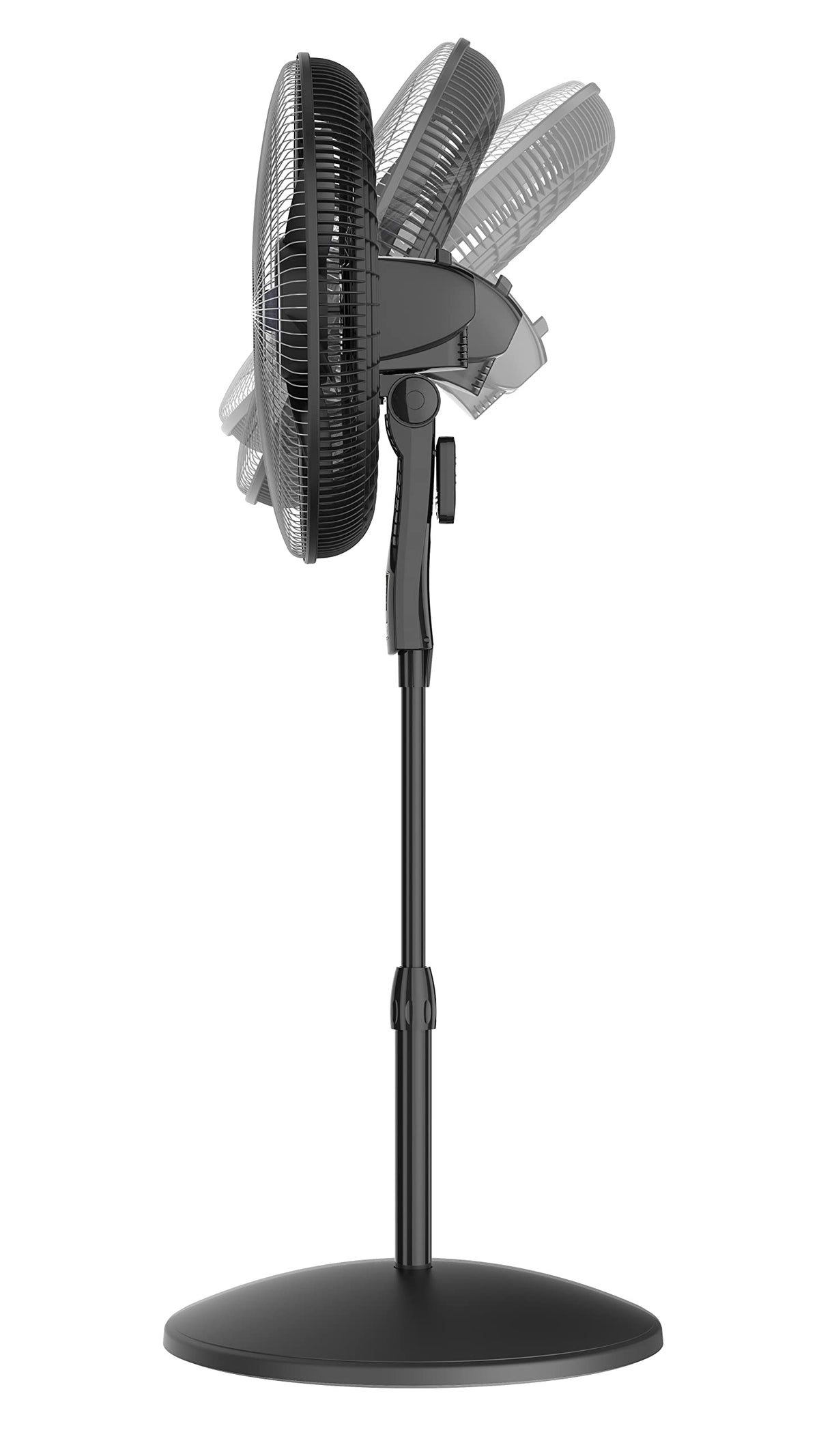 Oscillating Pedestal Fan, Adjustable Height, Remote Control, 4 Speeds, 18", Black M43395