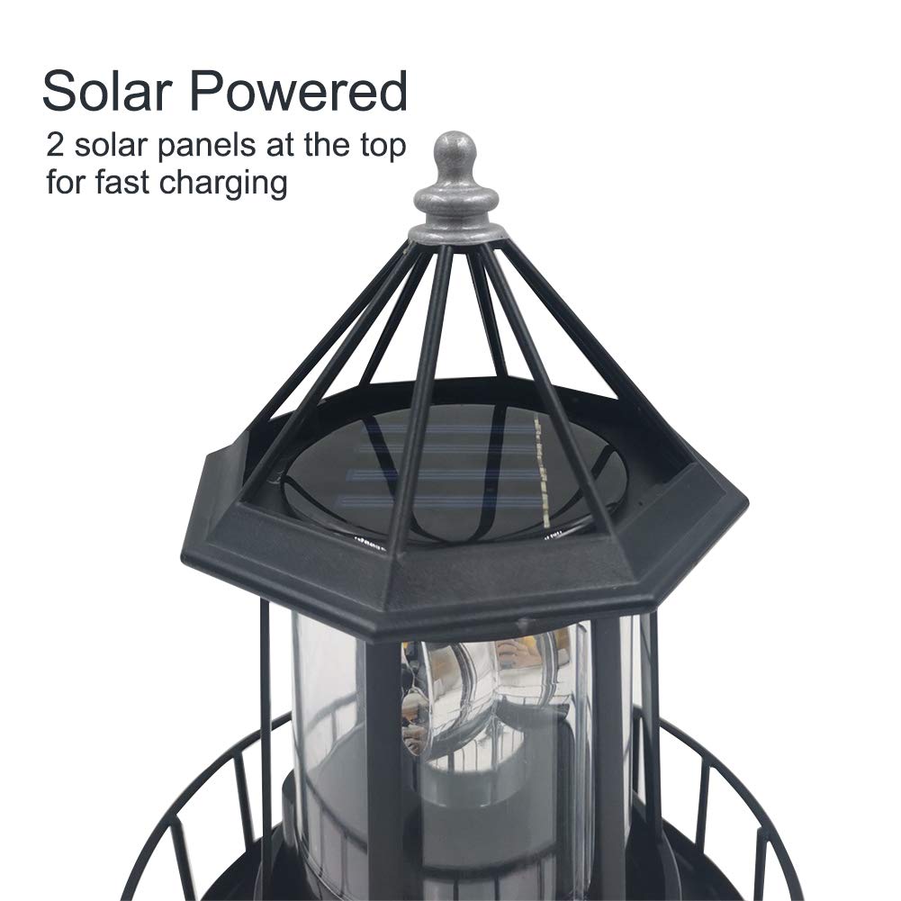 Solar LED Rotating Lighthouse Light F37059