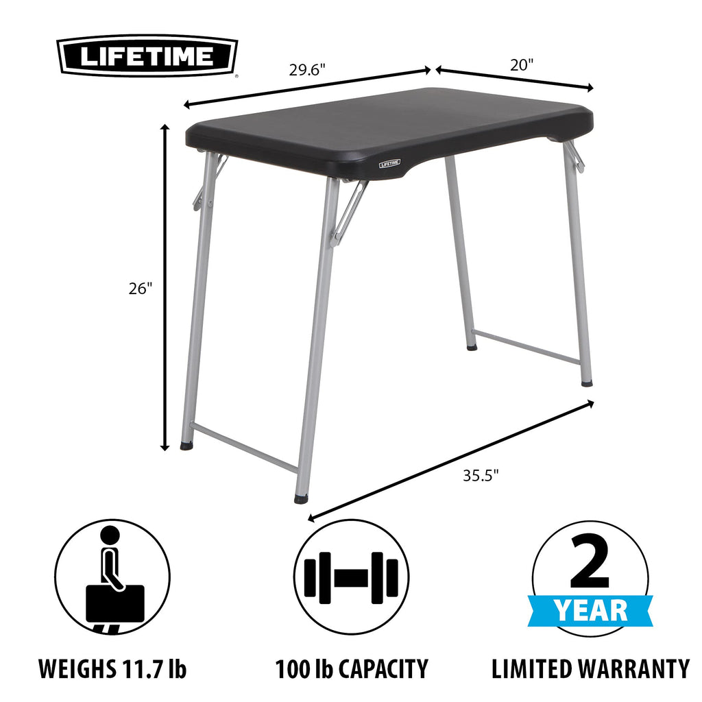 Black and Silver Compact Folding Table A707251