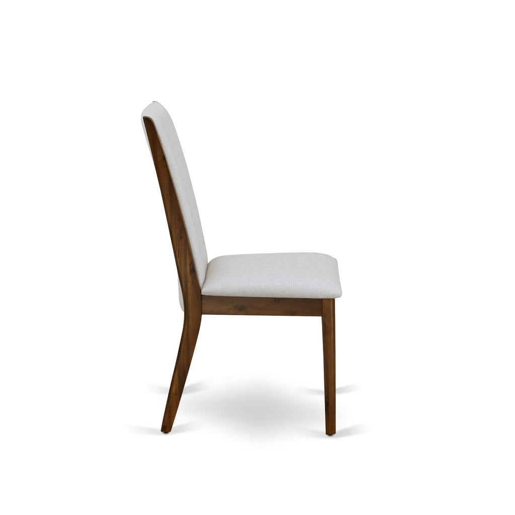 9 Piece Walnut Dining Room Set with 8 Grey Linen Chairs G7511