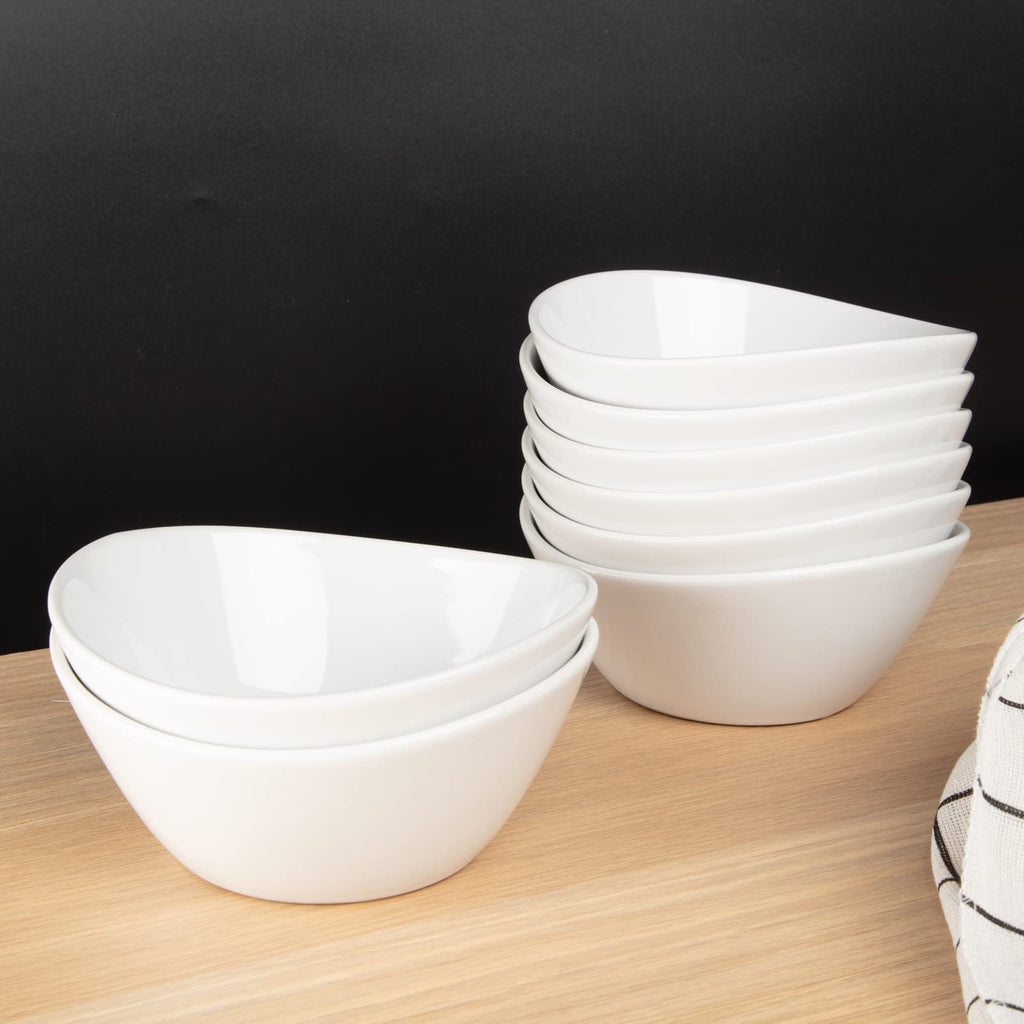 8 in White Ceramic Soup and Salad Bowls Set of 4 C5273