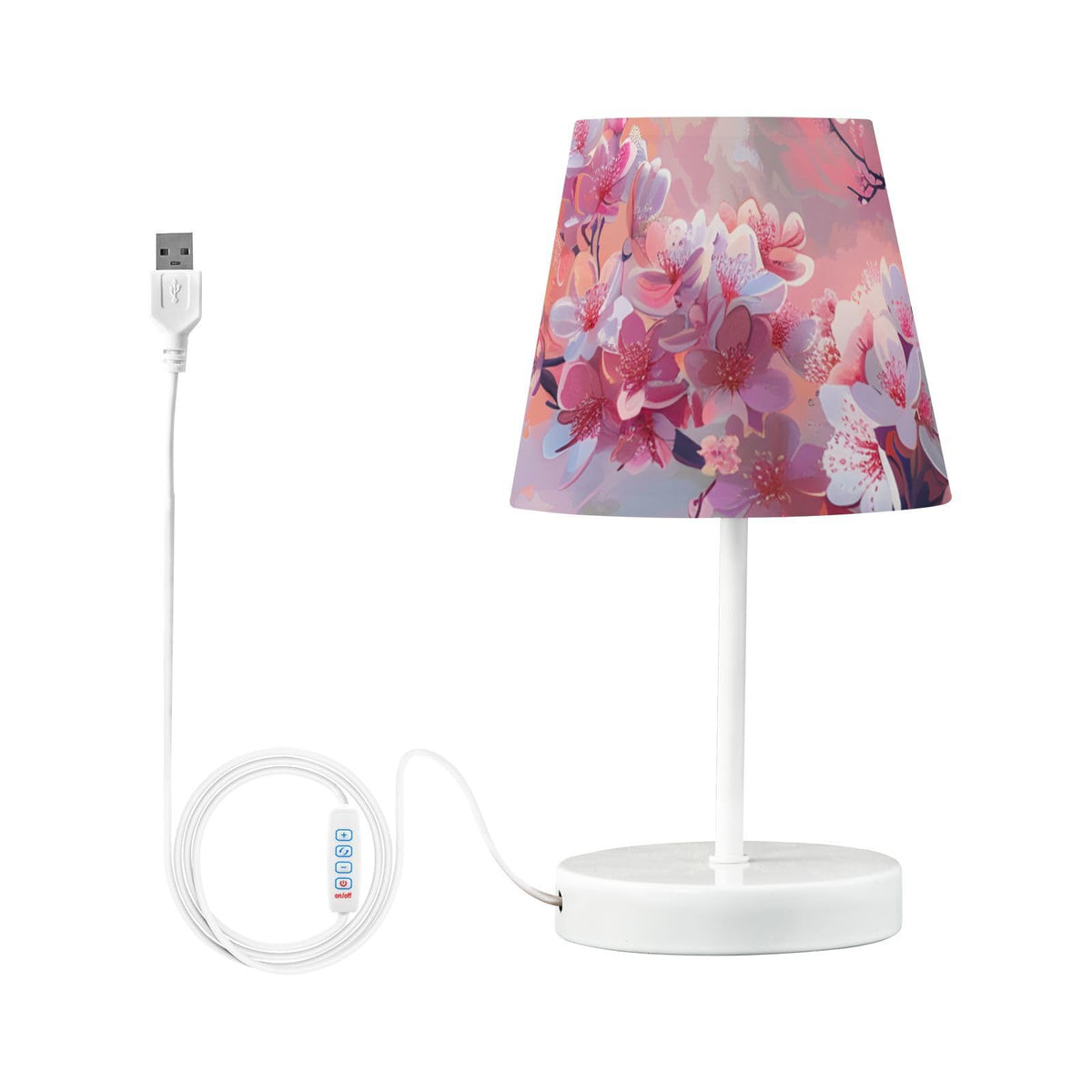 Cherry Blossoms Painting 3-Way Dimmable LED Table Lamp X135703