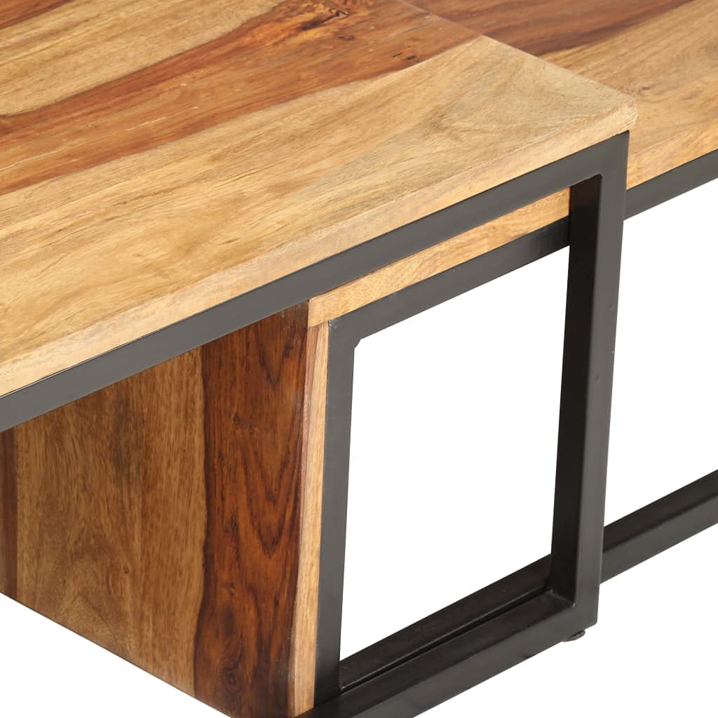2 pcs Square Wood Nesting Tables W457