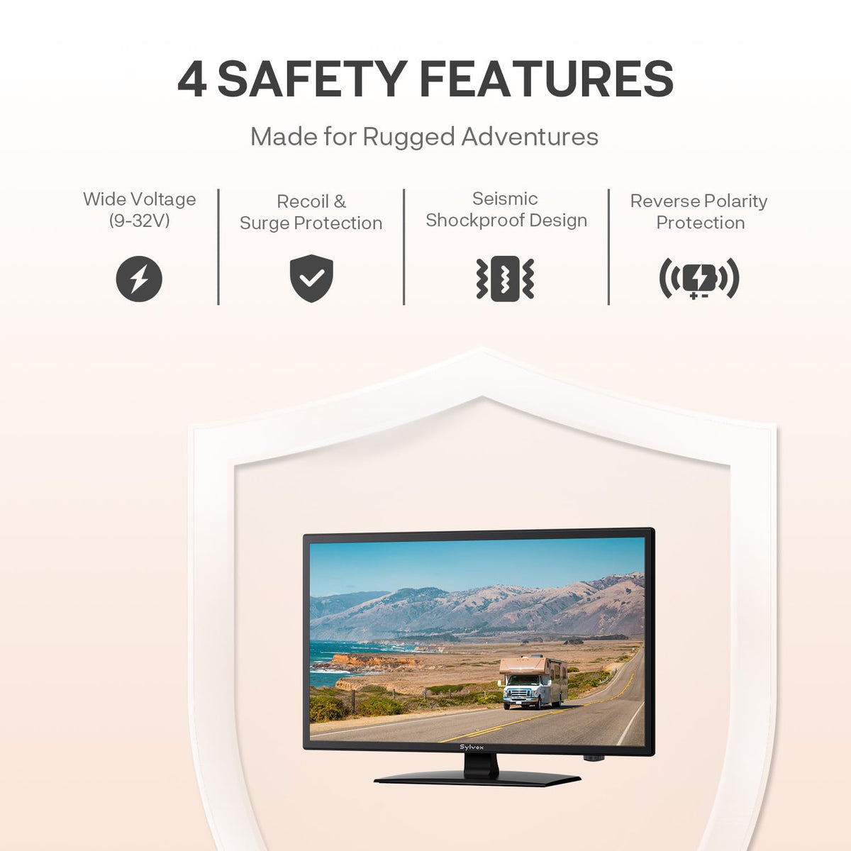19'' 12V RV TV with Built-in DVD 1080P Q766