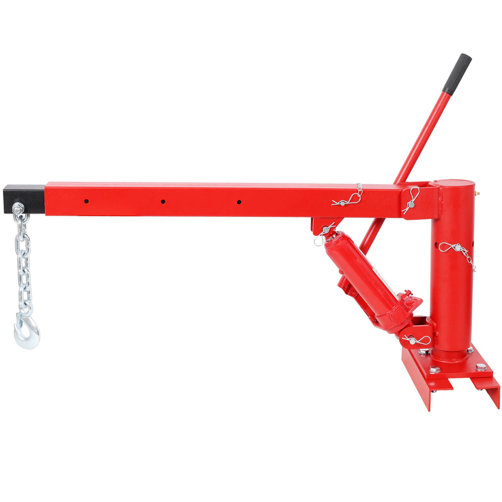 Hydraulic Pickup Truck Crane, 1000 lbs Capacity, 360° Swivel, Red U54176