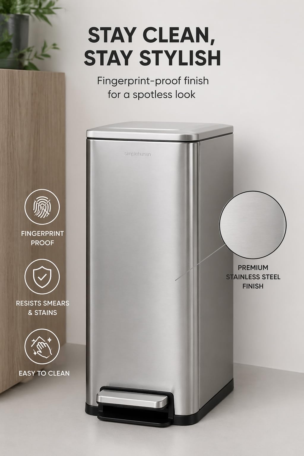 43L Dual Recycling Bin Stainless Steel E73772