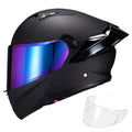 Modular Motorcycle Helmet Dual Visor Flip Up Full Face Matte Black XXL H1725