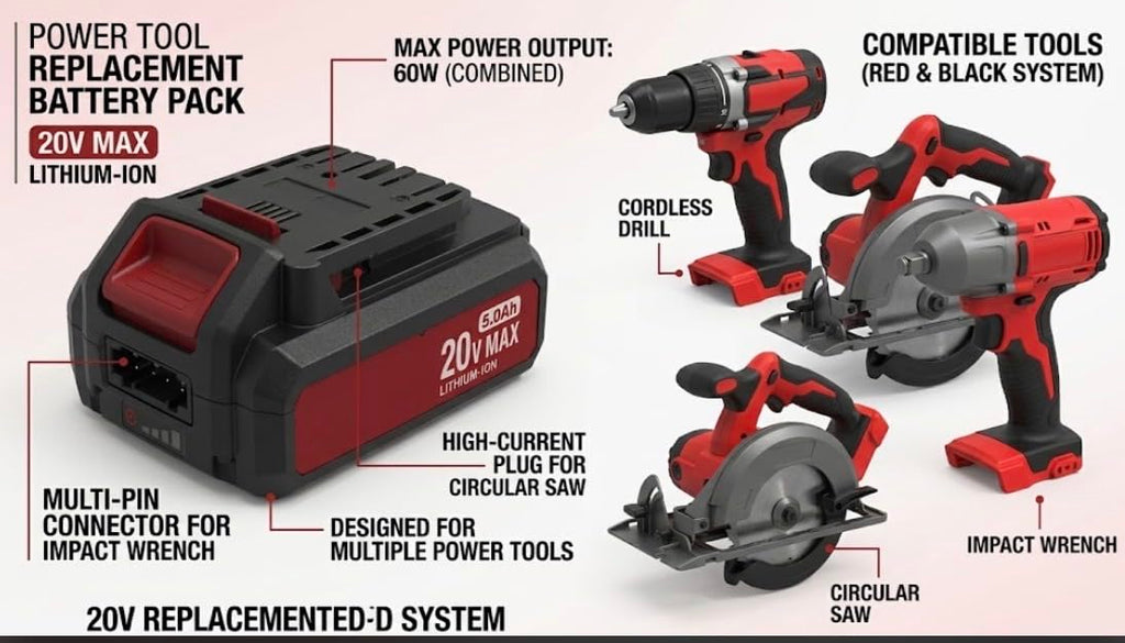 20V Max 2.0Ah Lithium-Ion Battery Pack with Dual USB Ports Y661320