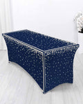 Silver Speckle Spandex Table Cloth for 6FT V4480