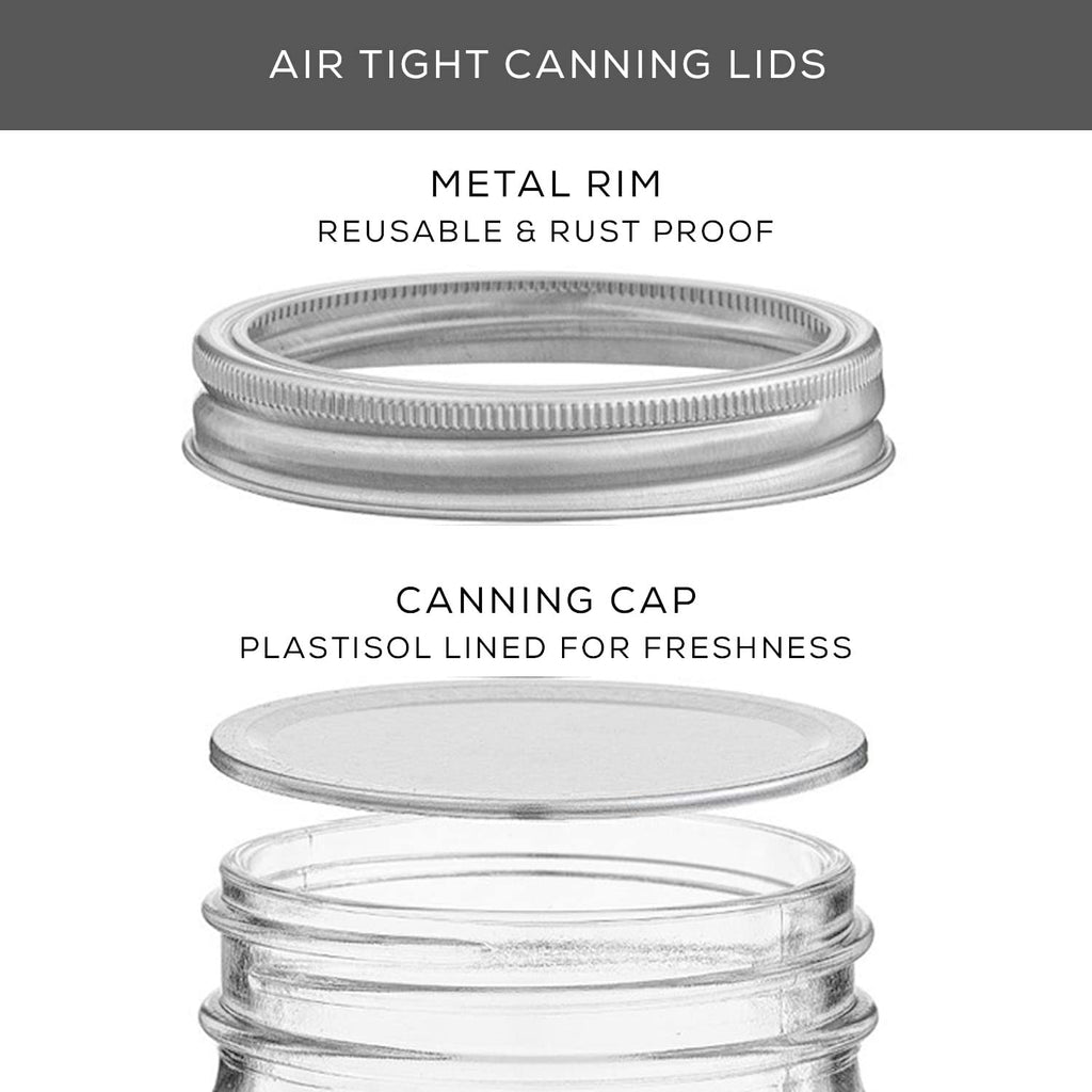 16 Oz 6-Pack Wide Mouth Glass Mason Jars with Lids M676997