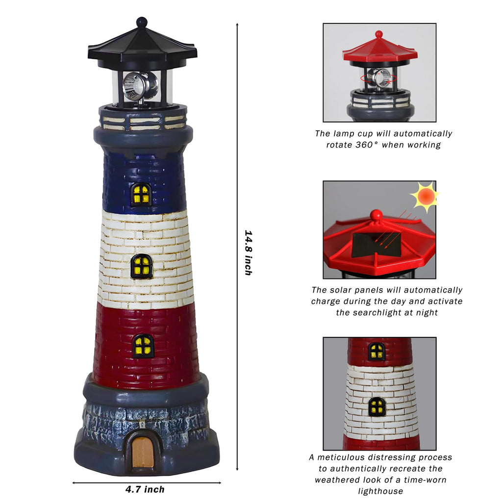 Solar Lighthouse Outdoor Garden Statue A2147